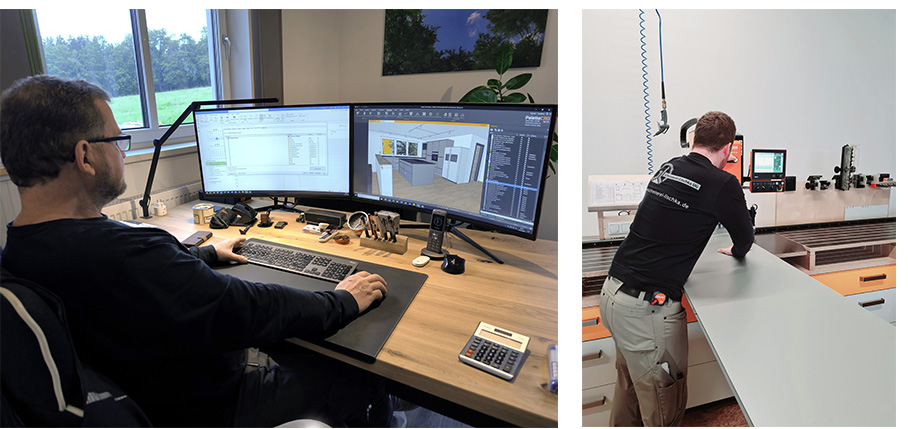 Ist die CAD-Planung fertiggestellt, übergibt Günther Lischka die Konstruktionsdaten über die CAD2BXF-Schnittstelle an Blum EASYSTICK. Bilder: Schreinerei Lischka