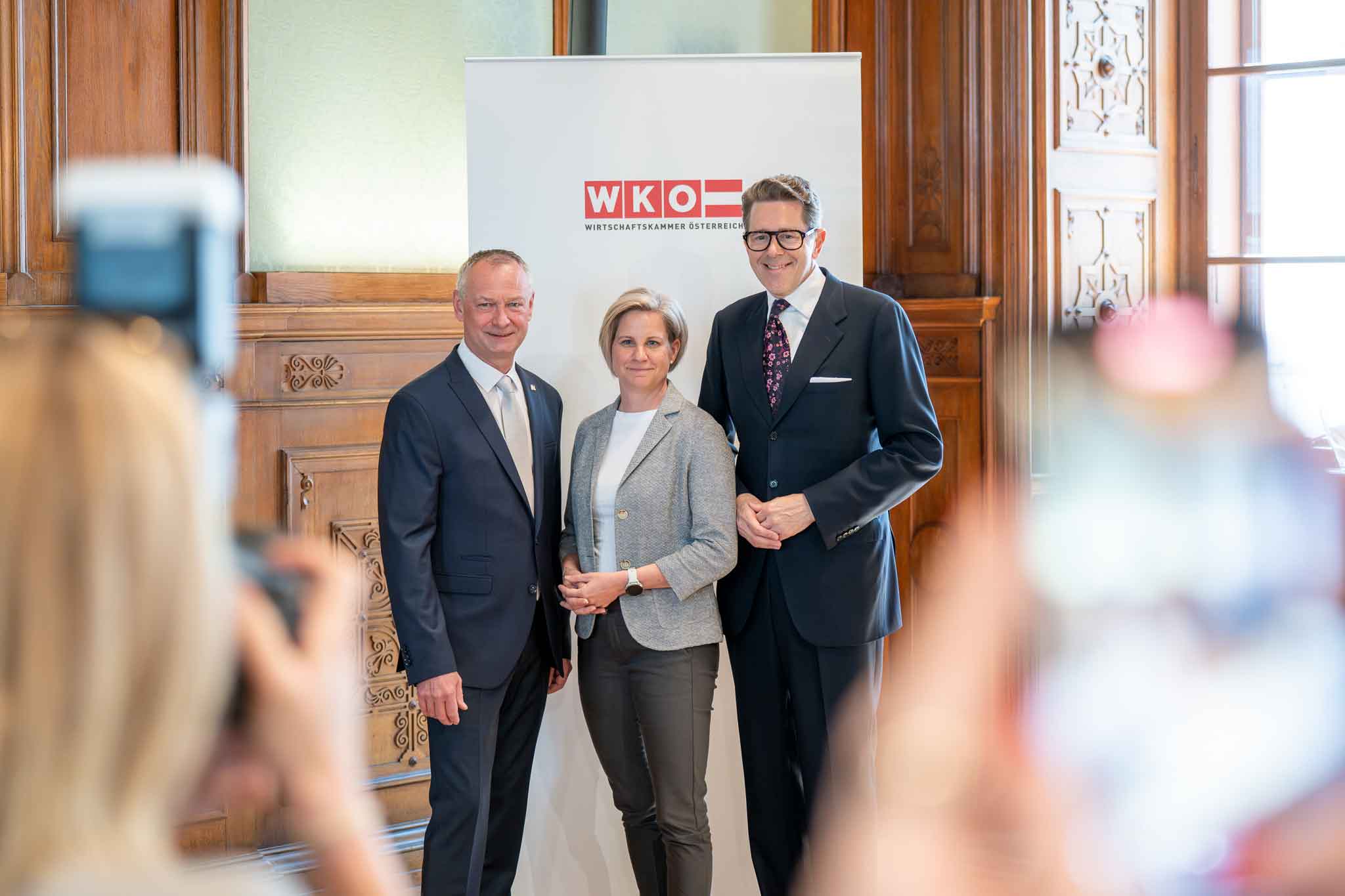 Manfred Denk, Manuela Kuterer und Harald Mahrer. Copyright: Zsolt Martin