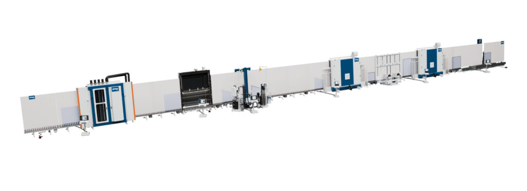 Die Glaston "Ultra TPS"-Isolierglas-Linie bietet eine neue, patentierte Methode zur Herstellung von dünnen Dreifach- oder Vierfach-TPS-Isolierglas-Einheiten  mit einem bis zu 0,5 mm ultradünnen Mittelglas. © Glaston