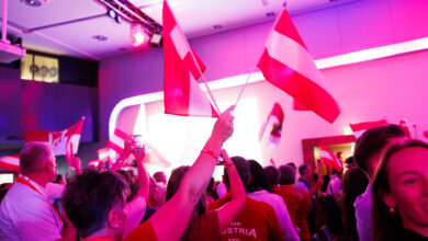 Fahnenmeer für Team Austria