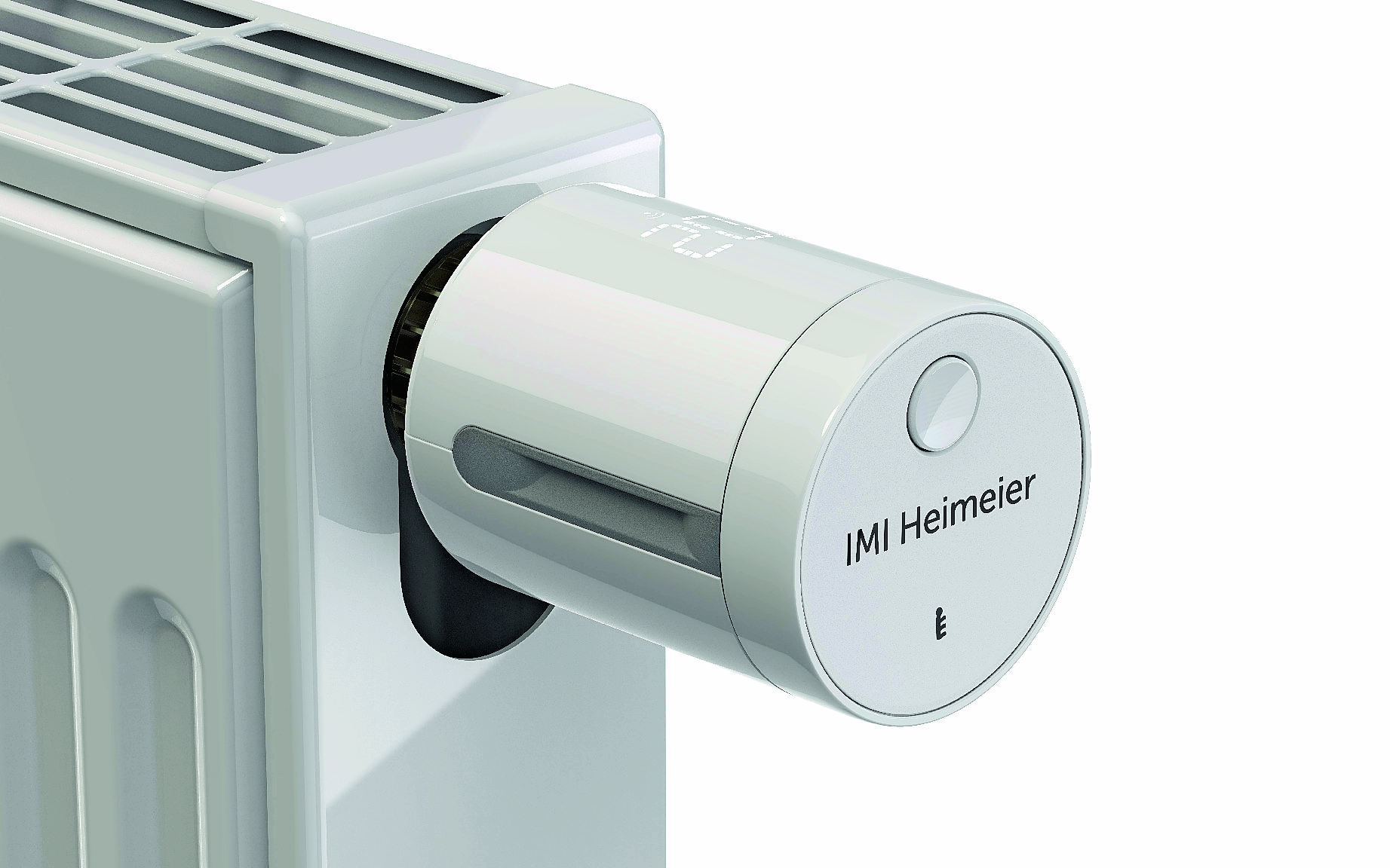 Der smarte Thermostat-Kopf „neo-K“ von IMI Heimeier verbindet thermostatische Präzision mit modernen elektronischen Funktionen.