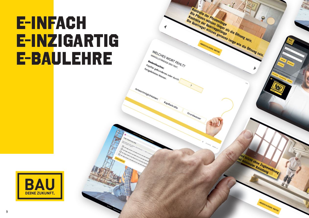 Die Lernplattform www.e-baulehre.at setzt neue Maßstäbe in der digitalen Ausbildung am Bau. ©BAUAkademie