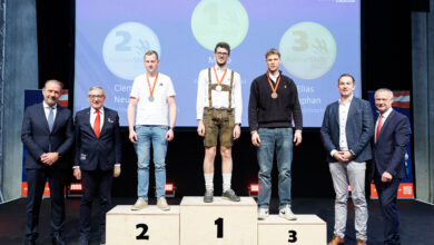 Austrian Skills 2025: Platz eins für Mario Flicker, Platz zwei für Clemens Neuhold, Dritter wurde Elias Stephan. © Skills Austria