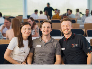 Team Merlin Technology Germany: v.l. Account Selma Sahanic, Office Manager Amer Sahanic, Projekt & Sales Engineer Daniel Overhamm © Merlin Technology