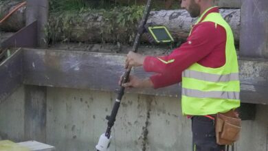 Verstärkt im Einsatz: digitale Vermessungstechnik. Copyright: Hannes Wagner