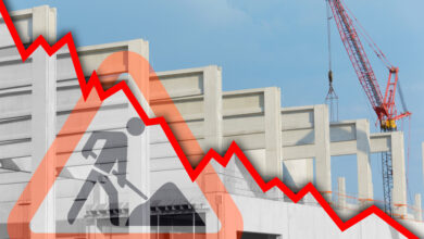 Der Bau schrumpft weiter. Copyright: DesignRage istock getty images plus