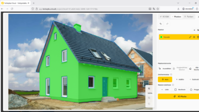Erstellung von Farbentwürfen für ein Gebäude im Bau. © Farbeplus