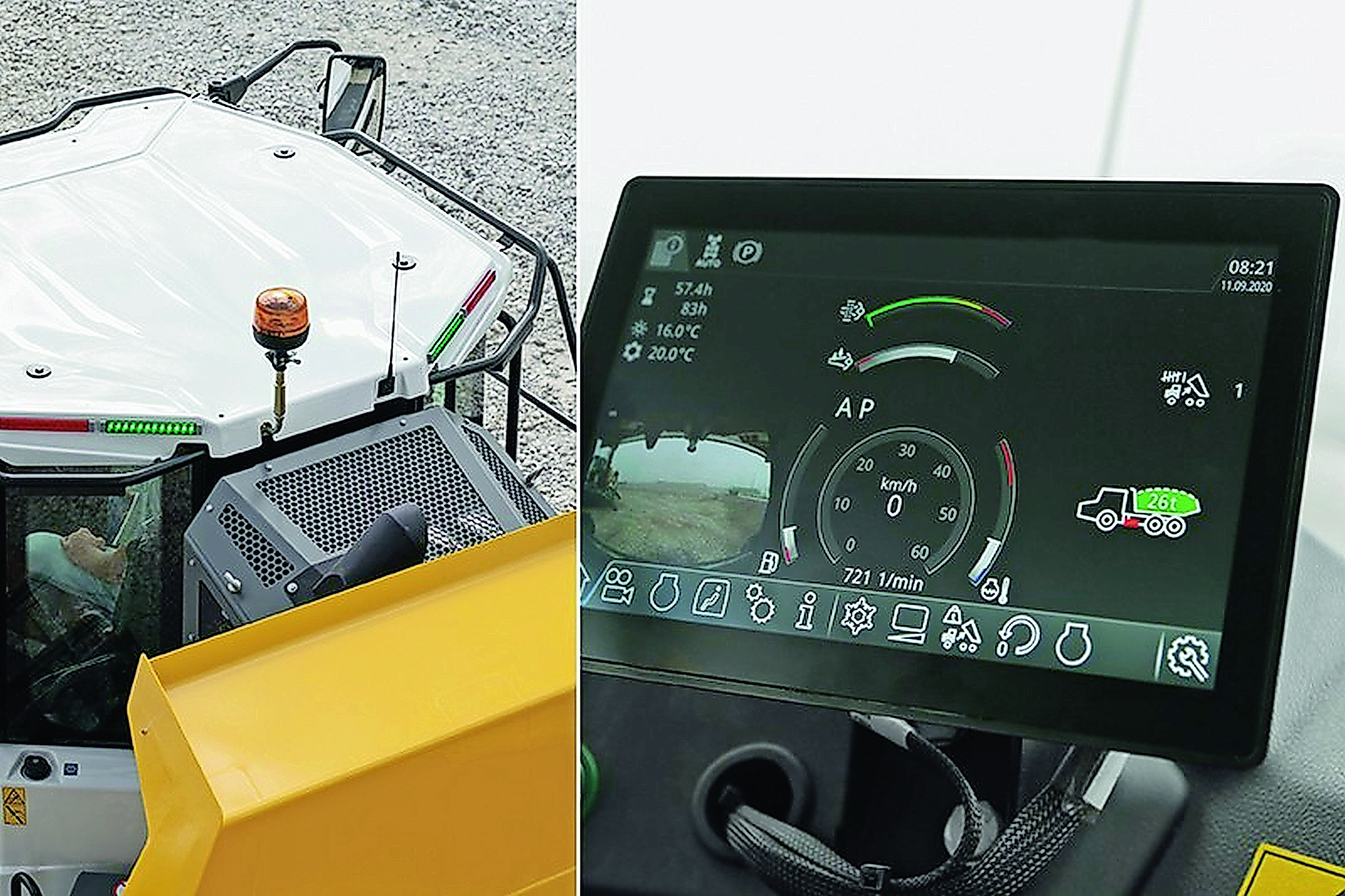 Liebherr setzt auf Komfort und Arbeitssicherheit. Im TA 230 Litronic sorgen übersichtlich angeordnete Bedienelemente dafür, dass Fahrer*innen sich besser zurecht finden und somit schneller loslegen können.