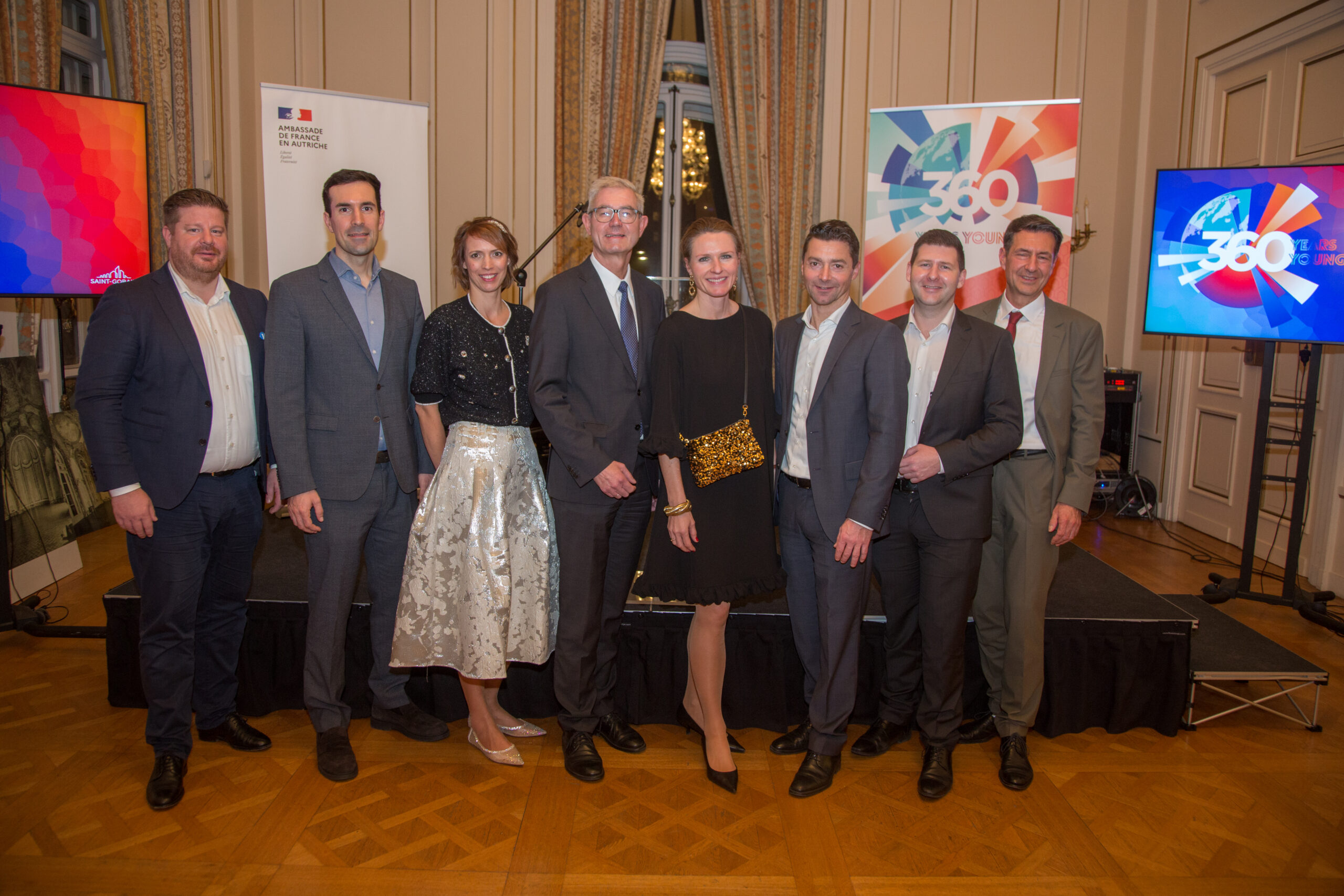 Stefan Doppler (Vetrotech), Branislav Hyben (Ecophon) Christina Zink, Peter Giffinger, Michael Allesch, Monika Döll, Nikolas Woldran (alle Saint-Gobain Austria) Jochen Pfau, (TH Rosenheim) © Michael Hetzmannseder