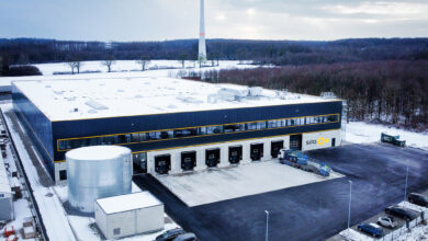 Das neue Sita-Logistikgebäude, errichtet auf dem letzten freien Grundstück in der Ferdinand-Braun-Straße im deutschen Rheda-Wiedenbrück. © Sita