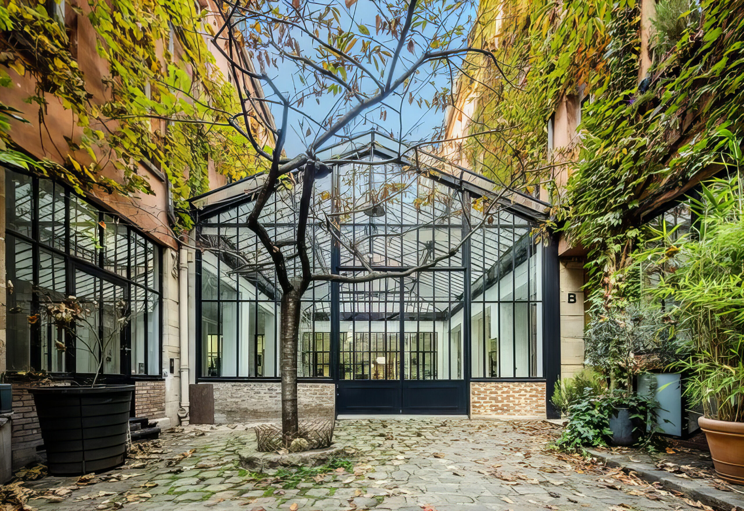 Art-Déco-Glasatelier mit modernen energetischen Standards