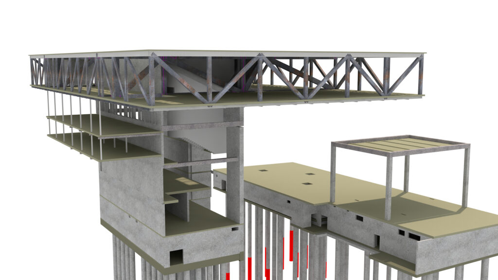 Computermodell einer Tragwerksplanung