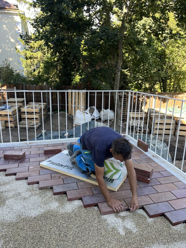 Verlegung im Sandbett