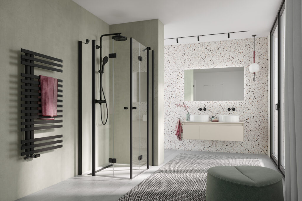 Reno Deco Wandverkleidungssystem von HSK: Beton-Optik.