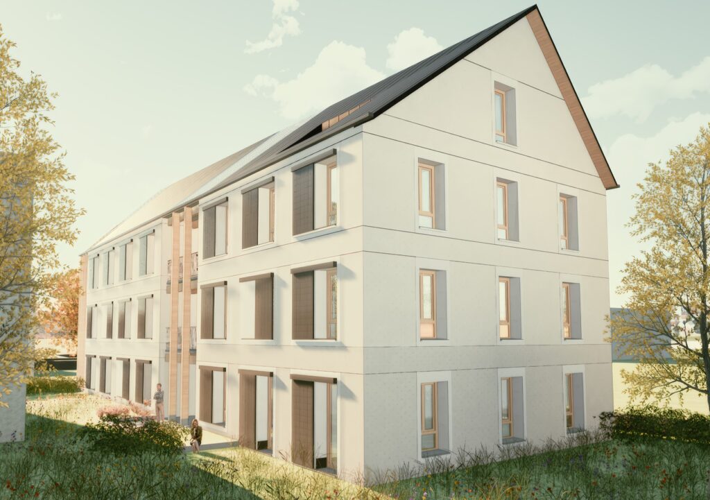 Photovoltaik-Schiebeläden erzeugen Strom und dienen als Sonnenschutz.