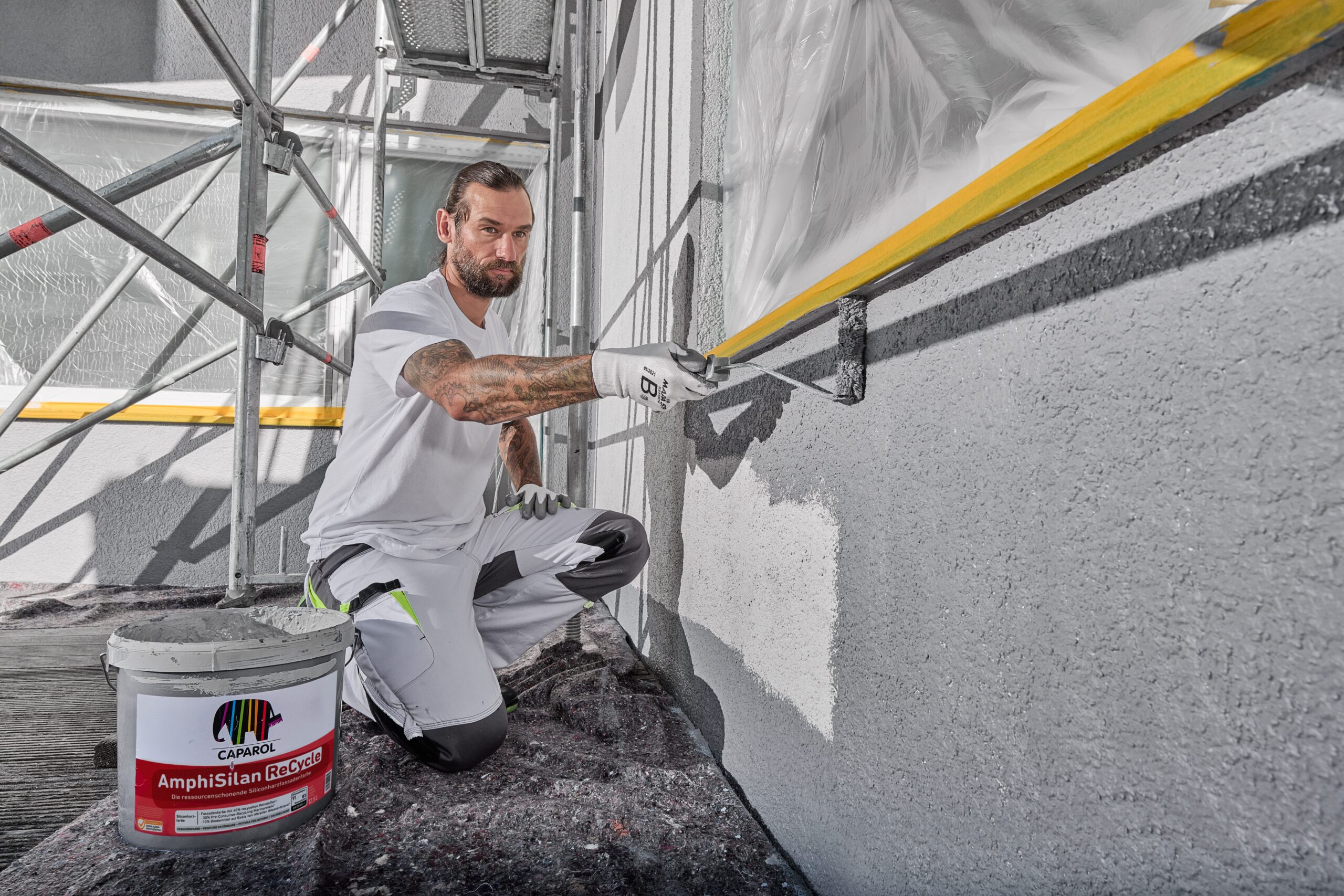 Fassaden-Farbe aus 40 Prozent recycelten Rohstoffen