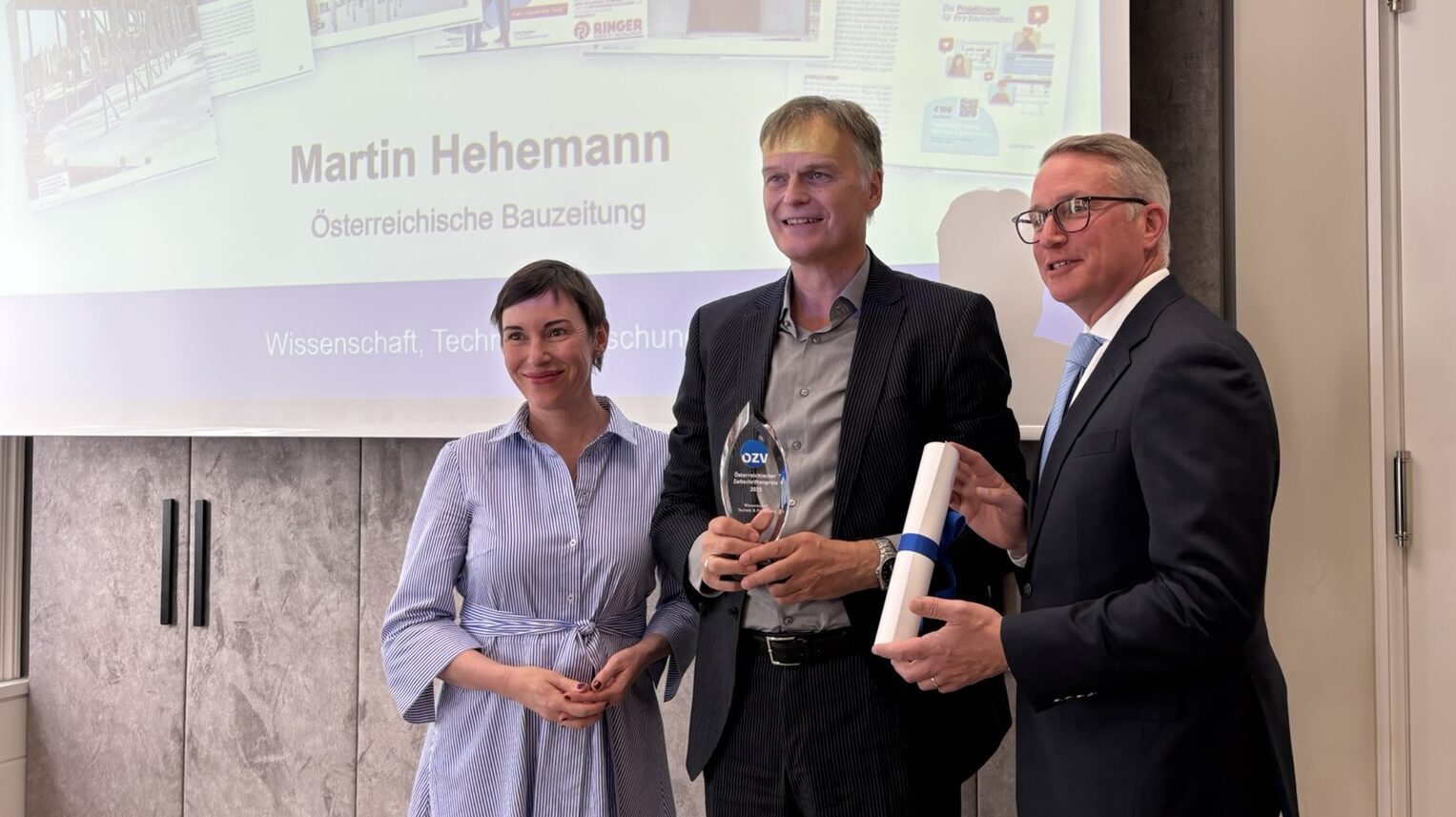 Österreichischer Zeitschriftenpreis: Bauzeitung-Chefredakteur Martin Hehemann ausgezeichnet