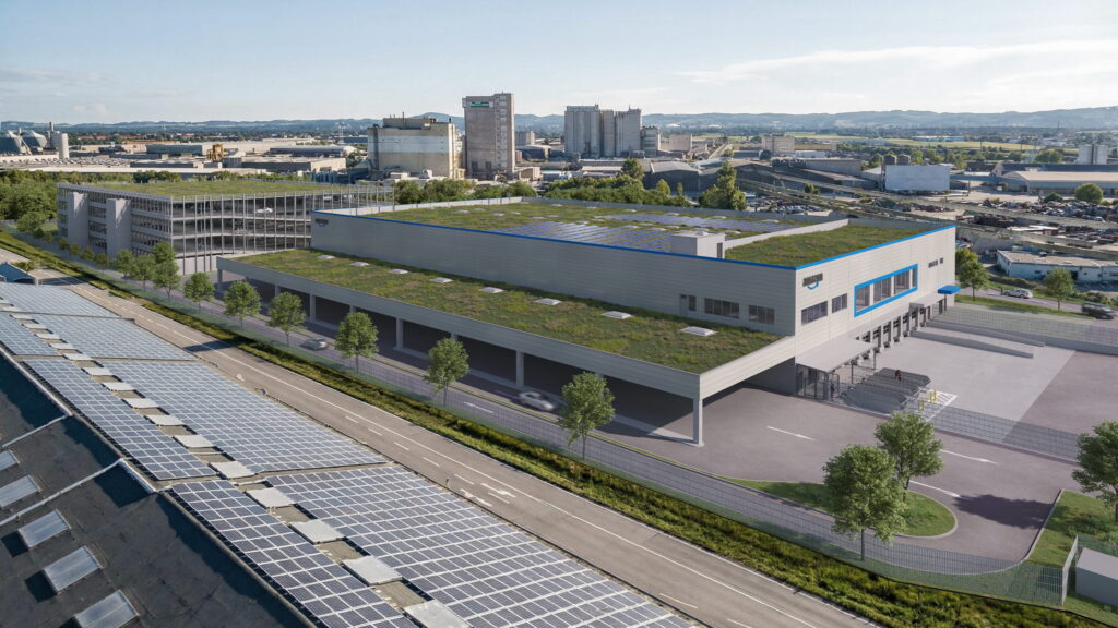 So soll es aussehen, wenn es fertig ist: Rendering des neuen Logistikzentrums.