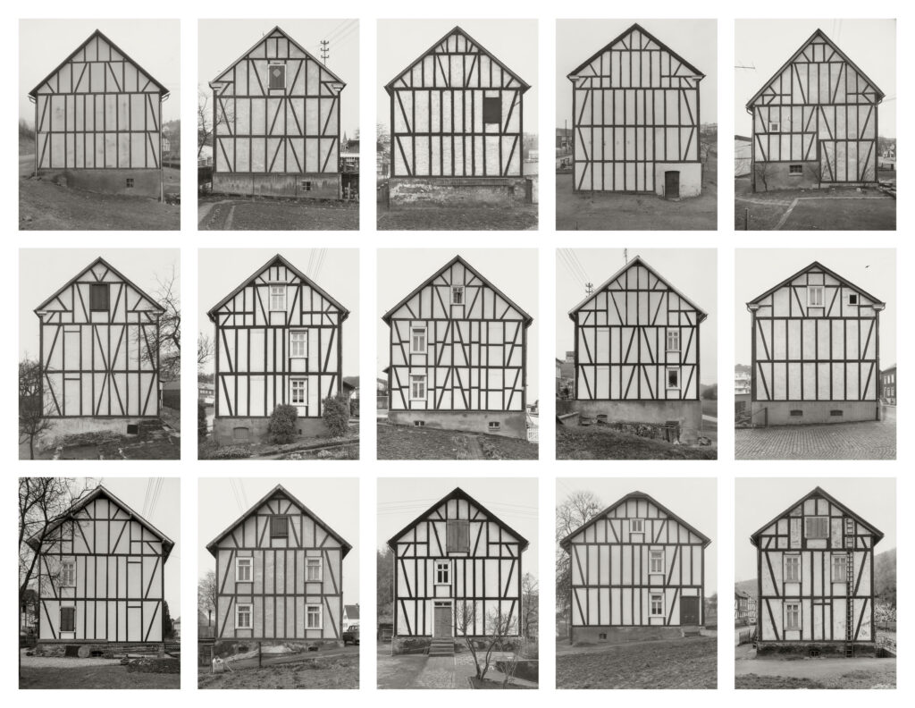 Bernd & Hilla Becher
"Rahmenhäuser ", Industriegebiet Siegen, 1959 - 1973, 15 Silbergelatineabzüge