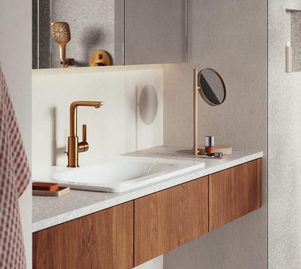 Waschtischarmatur L Warm Sunset gebürstet aus der Kollektion Lineare von Grohe