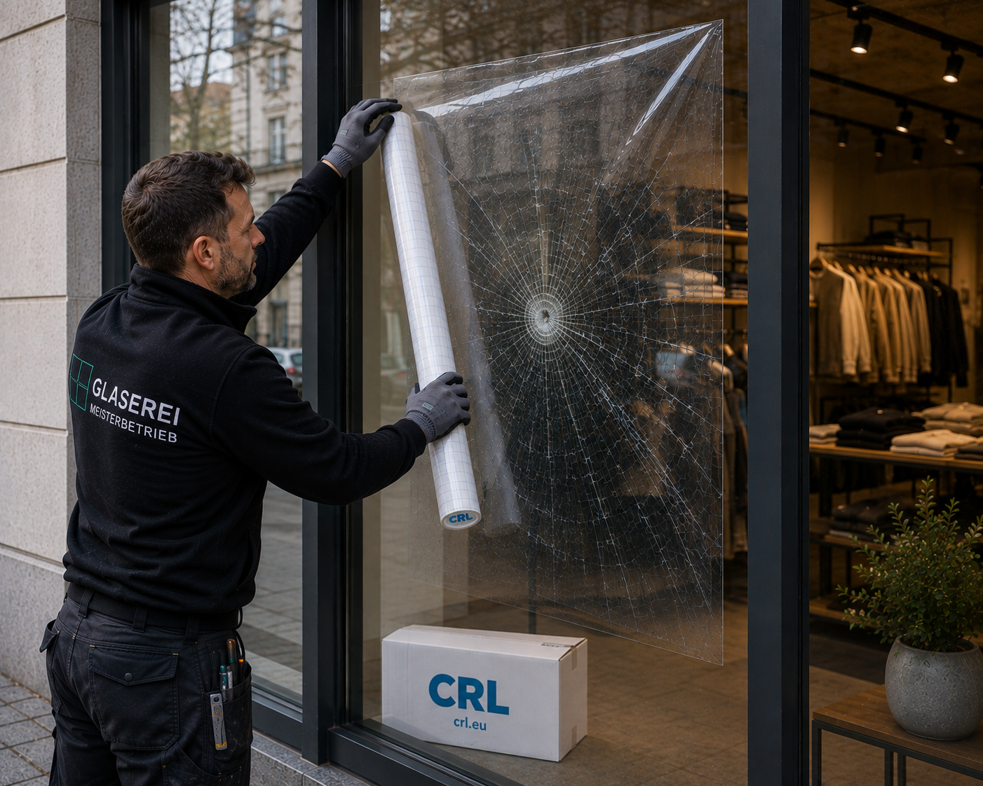 Notverglasungsfolie bietet praktische Soforthilfe bei Glasschäden