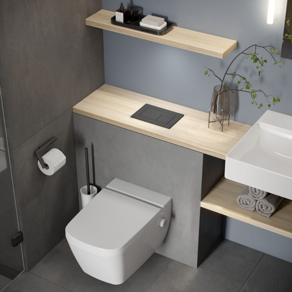 Platzsparendes WC-Modul von Tece.