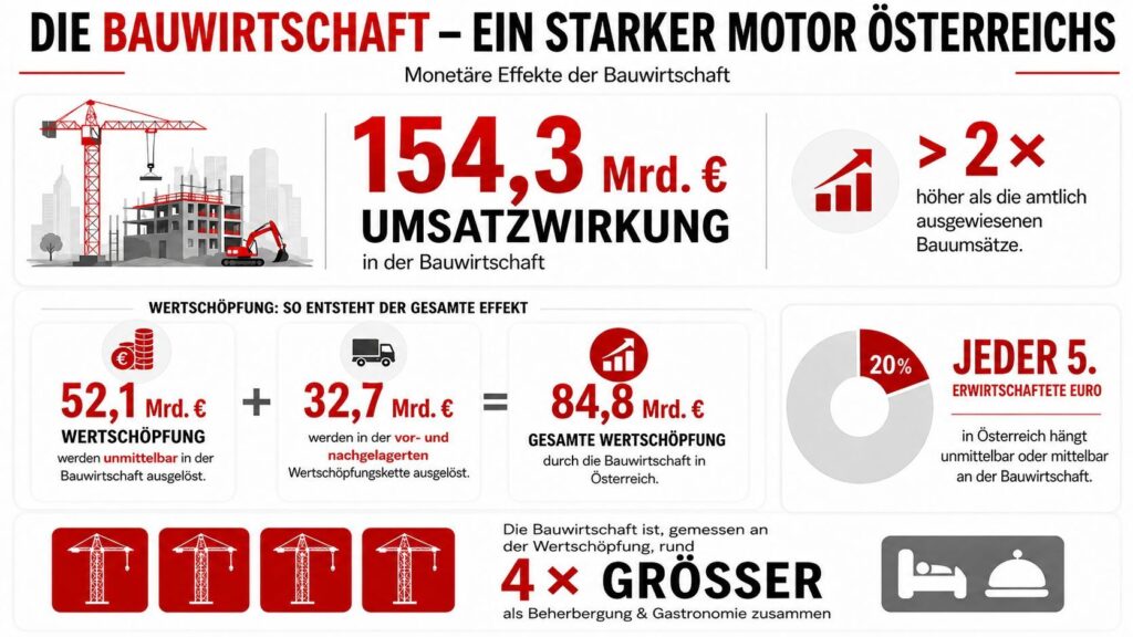 Beeindruckende Zahlen: Der Bau als Wirtschaftsmotor.