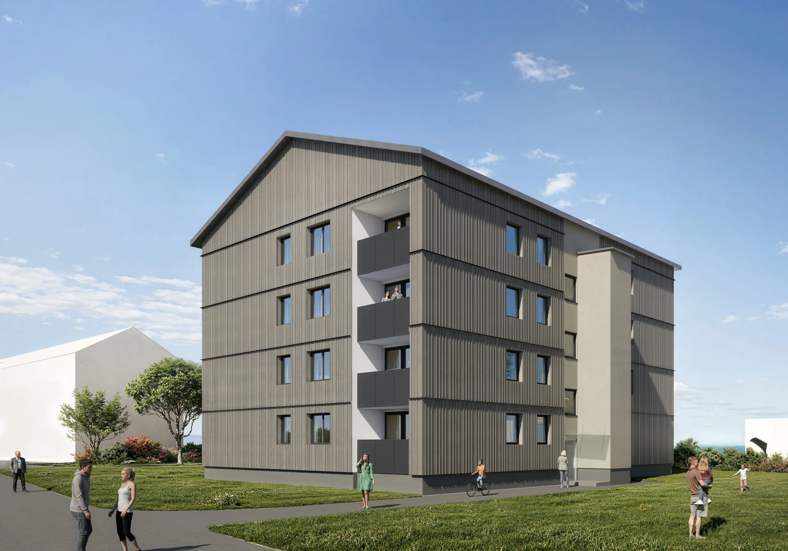Serielle Sanierung mit energieaktiver Fassade